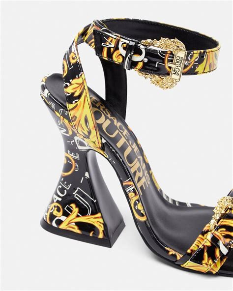 versace logo strap sandal orange white|versace designer sandals.